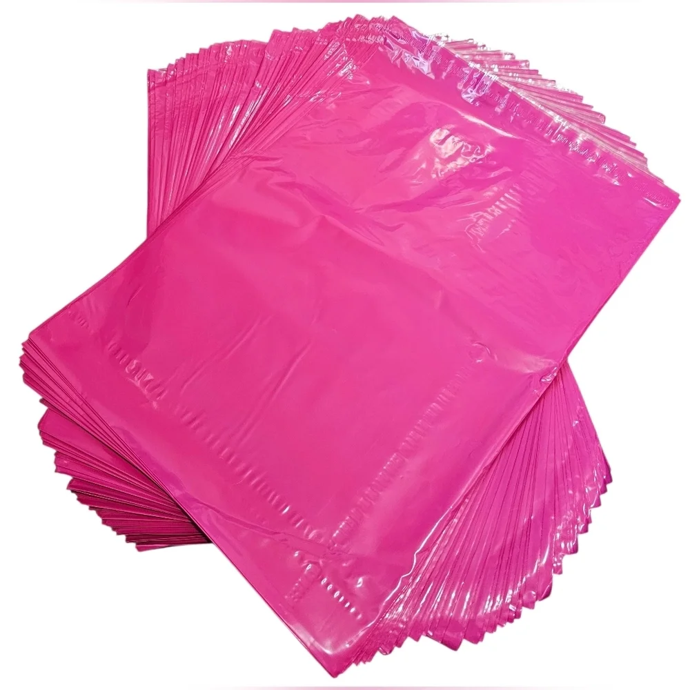 Poly Mailers In Pink, Waterproof, and Tear Resistant. 100 Pack 14½" x 19" - Picture 2 of 2
